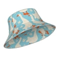 thumbnail image 2 of Naloa White Geese and Flower Reflective Double-Sided Bucket Hat, Sun Hat, Soft and Breathable for Gardening, Beaching, Camping, Hiking, Fishing, 2 of 9