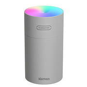 Kamon 270ml Mini Air Mist Humidifier, Oil Aroma Diffuser, LED Night Light, 2 Mist Mode, Auto Shut-Off for Car, Home, Office, Travel Gray