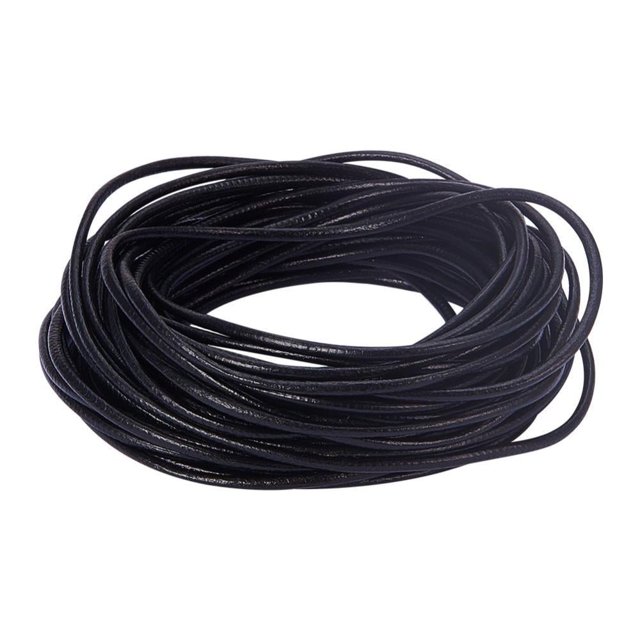 HAOAN 1Roll 21.9 Yards Genuine Round Leather String Cord 3mm Rope for Saddle Brown Leather String Cord for Making Necklaces Bracelets Braiding Wraps Crafts and Hobby Projects