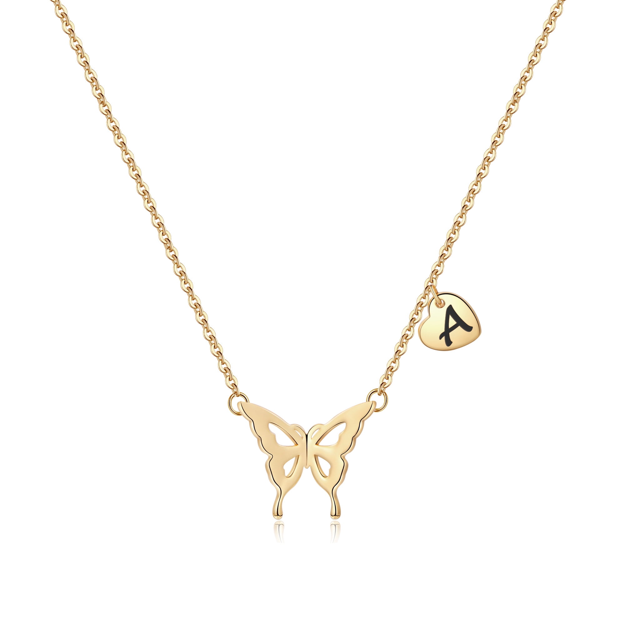 Yesteel Initial Butterfly Necklace for 
