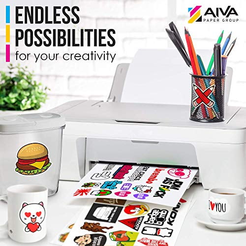 Printable Vinyl Sticker Paper for Inkjet Printer - Frosty Clear -  Semi-Transparent -15 Self-Adhesive Sheets - Waterproof Decal Paper -  Standard Letter Size 8.5"x11" - Walmart.com