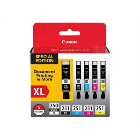 Canon - 250 XL/CLI-251 5-Pack Special Edition Ink Cartridges - Black/Cyan/Magenta/Yellow