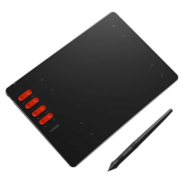 Tableta gráficos dibujo tableta 7.6 x 5.6in arte digital tableta admite 16384 niveles con 8 teclas calientes y bolígrafo sin batería compatible con otg para boceto