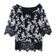 thumbnail image 1 of Alfani Blusa de ganchillo con hombros descubiertos para mujer, azul, grande, 1 of 1