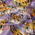 thumbnail image 7 of Ambesonne Cat Valance & Curtain, Happy Tiger Faces Cartoon Art, 55"x30", Earth Yellow and Pale Purple, 7 of 7
