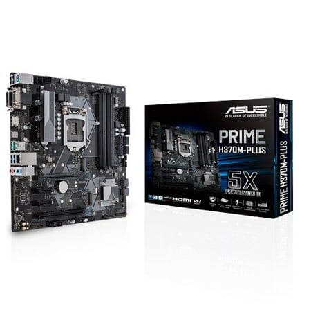 - Asus Prime H370M-Plus/CSM Desktop Motherboard - Intel Chipset - Socket H4 LGA-1151 - Micro ATX - 1 x Processor Support - 64 GB D