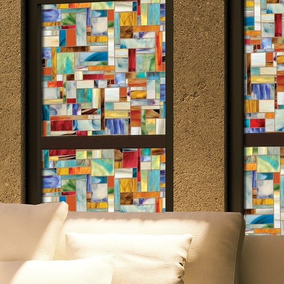 Artscape Montage 24" x 36" Window Film with Stained Glass Design
