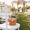 thumbnail image 3 of Handwoven Wicker Flower Girl Basket With Bow Wedding Petal Basket Small Storage Basket For Ceremony Party Home Decor, 3 of 7