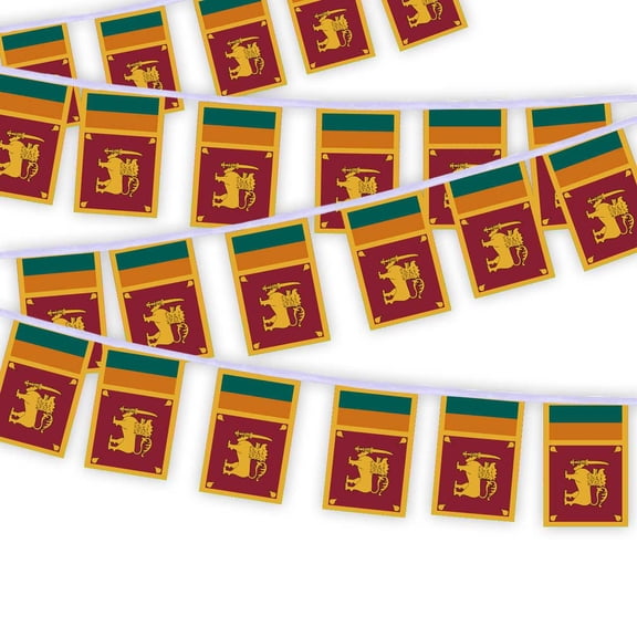 30 PCS Sri Lanka Flag String,32 FT Sri Lankans Bunting,Decoration Banner for Outdoor Indoor Patio Yard Decor