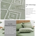 thumbnail image 5 of Davulos Green Tufted King Size Comforter Set 7 Piece Bed in a Bag, Shabby Chic Boho Comforter and Sheet Set, Soft Microfiber Complete Bedding Set for All Season(Green , King), 5 of 9