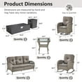 thumbnail image 4 of Opohoro 9-Piece Outdoor Patio Fire Pit Set with Sofa and Flat Arm, 43" Fire Pit Table, Propane Tank Cover for Deck Backyard, 4 of 18