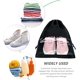 thumbnail image 2 of Bolsa de zapatos de viaje de 6 piezas con cubiertas de zapatos impermeables a prueba de polvo para uso diario y organizador de zapatos de viaje (negro) ER, 2 of 5