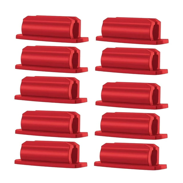 10 x Portalápices de silicona adhesivos portátiles con clip para lápices para escritorio de oficina, ordenador y coche rojo