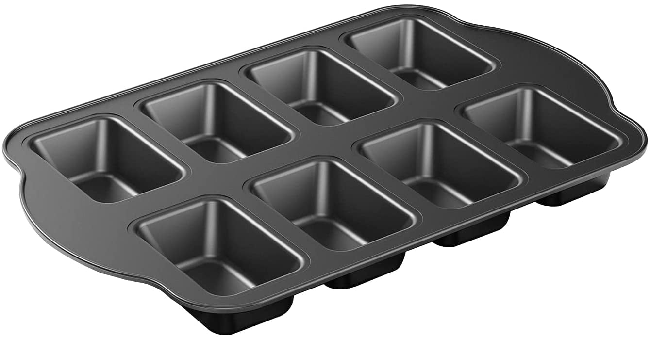 8 cup Non-stick Mini Loaf Pan Hotdog Pan，Heavy Carbon Steel Nonstick Bakeware 