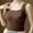 Coffee, variant on Kilaqueen Tight Thermal Tank Tops for Women Athletic Seamless Square Neck Base Layer Vest for Cold Weather Quick Dry Cami Long Underwear