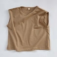 thumbnail image 1 of Vêtements d'Été pour Garçons, Débardeur Sans Manches à Rayures pour Enfants, Col Rond Décontracté, Khaki 7 Ans-8 Ans, 1 of 4