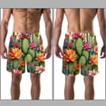 thumbnail image 3 of luoweisi Men's Beach Shorts Quick Dry Swim Trunks with Mesh Lining Cactus S, 3 of 5