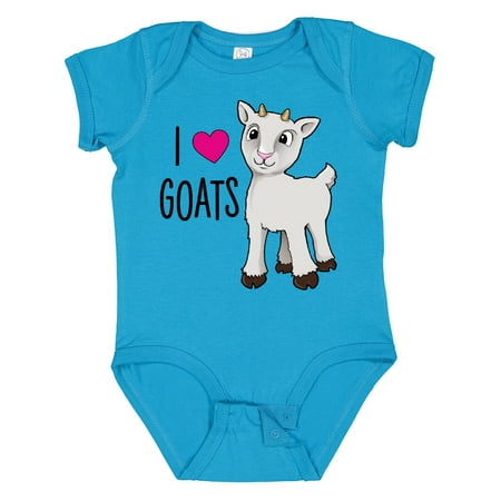 

Inktastic I Love Goats- Cute Goat Boys or Girls Baby Bodysuit