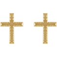 thumbnail image 2 of 14k Yellow Gold 13x9mm Polished Religious Faith Cross Earrings Stud Earring for Women - .7 Grams, 2 of 2