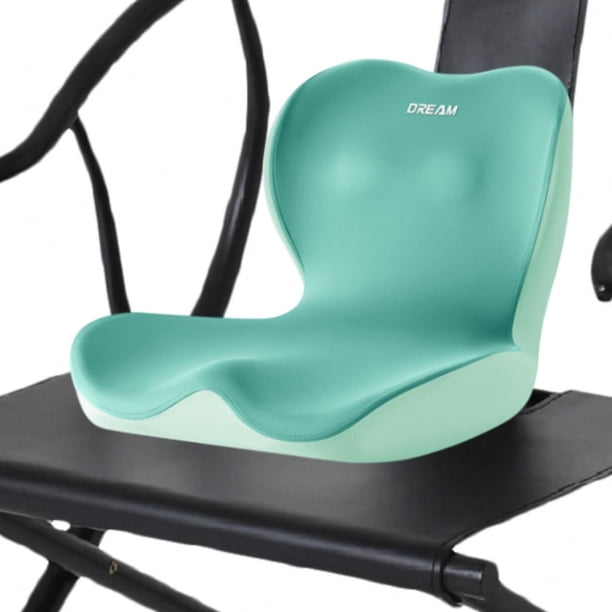 Cojín de espuma viscoelástica para asiento, almohada de apoyo Lumbar, respaldo portátil multifunción para silla de juegos, oficina Verde