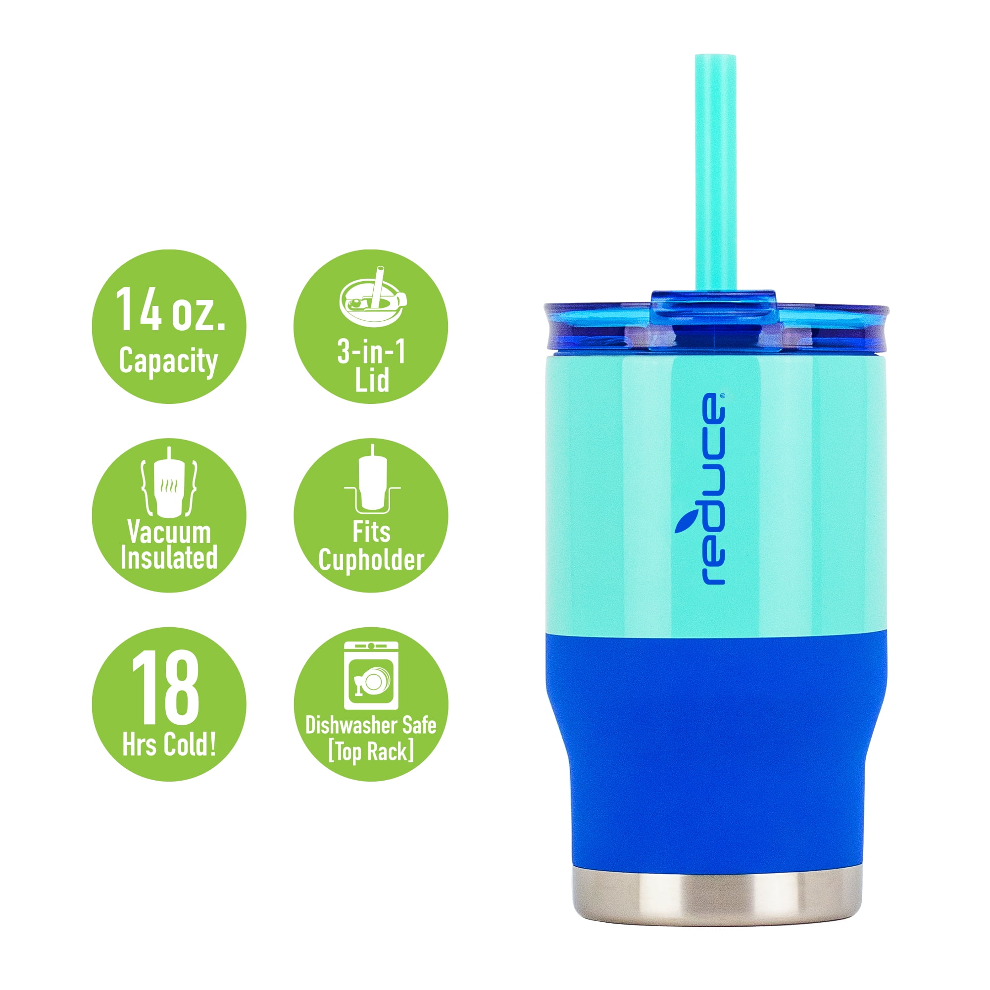 Reduce Coldee Vacuum Insulated Tumbler For Kids 14oz Ages 3+ 3in1