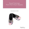thumbnail image 2 of MeMoi Royal Flamingo Pompom Plush Slippers - Womens - Female (Medium, Gray), 2 of 7