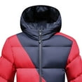 thumbnail image 5 of Hinvhai Men's Hooded Cotton Jacket Spring Winter Thickened Warm Windproof Casual Loose Sports Outerwear Red XL(XL), 5 of 5
