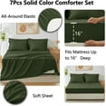 thumbnail image 5 of King Size Comforter Set Olive Green, 7 Pieces Bed in a Bag King Comforter Set with Sheets, Bedding Set with Down Alternative Comforter, Fitted Sheets, Flat Sheets, Pillow Shams and Pillowcases, 5 of 18