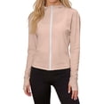 thumbnail image 2 of Garbnen S-5XL Womens Long Sleeve Rash Guard Full Zip Sun Protection Shirt Women Summer Workout Gym Cute Going Out Tops for Women with Thumb Holes L, 2 of 7