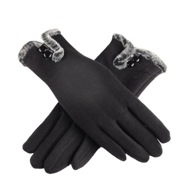 Guantes de invierno Zulema para mujer táctil Fleece Negro