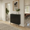 thumbnail image 1 of Nexera Slim 2-Door Storage Accent Cabinet, Black, 1 of 9
