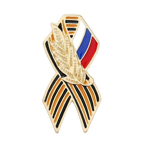 Insignia esmaltada Bandera rusa Día de la victoria Pin de solapa Camiseta Sombreros Broche