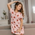 thumbnail image 3 of Naloa Ladybug With Flower Print Women Nightgowns,Womens Loungewear,Short Sleeve Sleepwear,Comfy Ladies Nightdress, 3 of 6