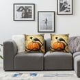 thumbnail image 2 of Ullo0ord Vintage Halloween Decor Pillow Covers Retro Cute Crow with Pumpkin Setting Sun Background Throw Pillowcase Decor Autumn Harvest Sofa Couch Car Cushion Cover 20x20in, 2 of 7