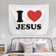 thumbnail image 2 of Tapiz corto de felpa con texto «I Love Jesus» para colgar en la pared, 150 x 130 cm, 2 of 2
