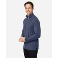 thumbnail image 2 of CORE365 CE405 Men's Fusion ChromaSoft™ Pique Quarter-Zip Pullover-Classic Navy Heather-S, 2 of 6