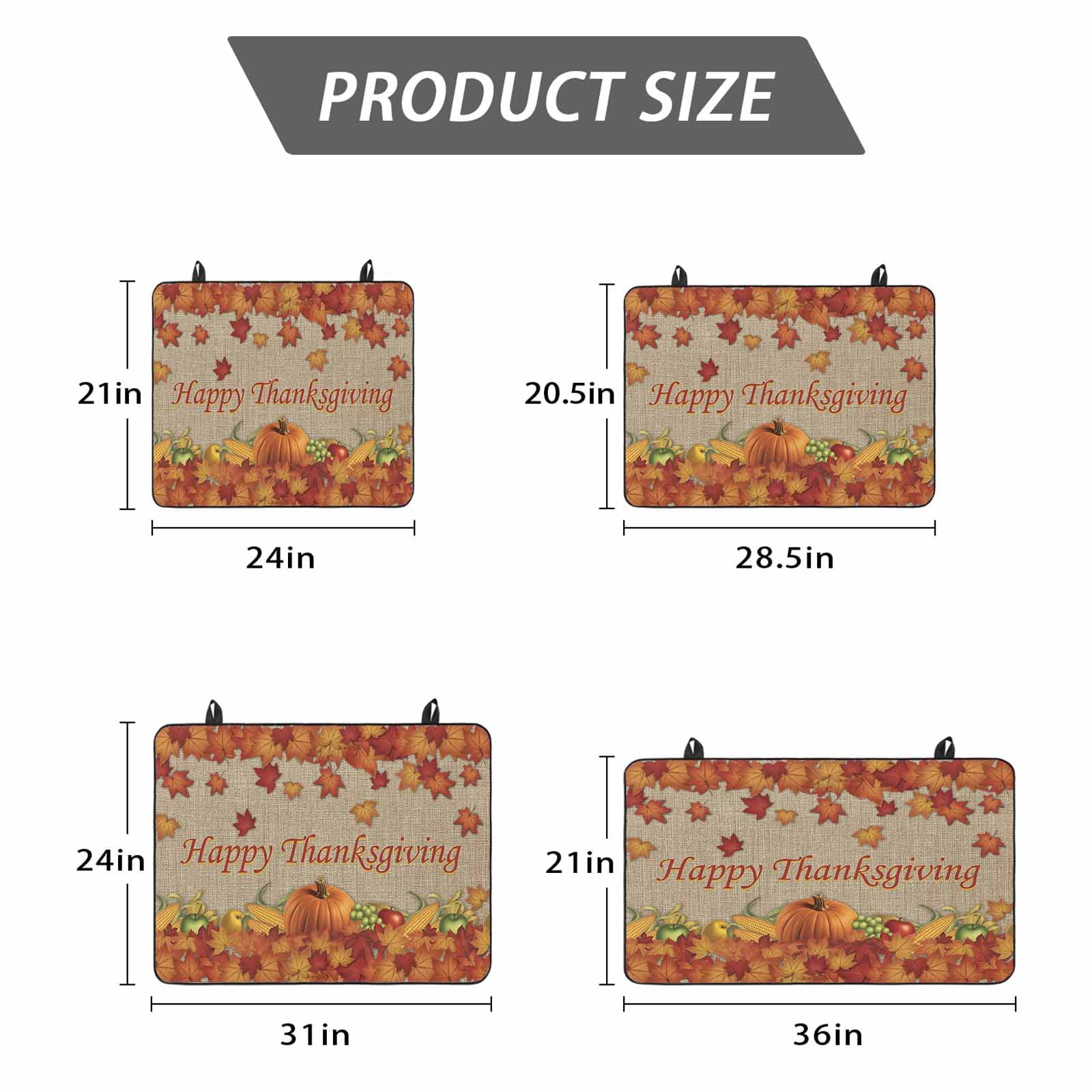 Thanksgiving Maple Stove Top Cover for Electric Stove, Heat-proof & Non Slip Glass Top Stove Cover Protector, Fall Pumpkin Leaves Farmhouse Retro Brown Kitchen Flat Cooktop Rubber Mat 24x21 Inches
