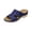 Blue_020, variant on Domuza Women's Leather Sandals | Leaf Cut-Out Design & Adjustable Velcro Strap | Cushioned Wedge Heel Summer Casual Sandals Shoes Black 9(EU-42)