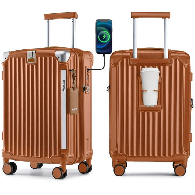Joyway Valise Cabine Extensible Rigide 20 Pouces Bagage Cabine Port USB Porte-Gobelet Cadenas TSA Valise