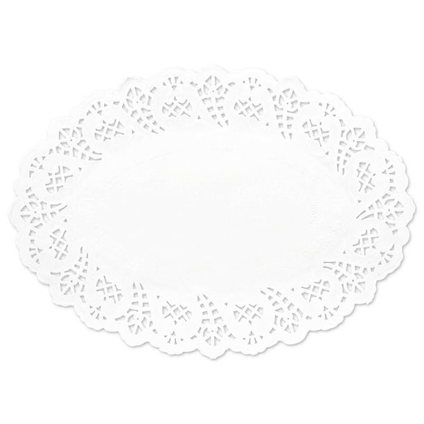300 Piece White Disposable Oval Paper Doilies Lace for Art & Craft ...