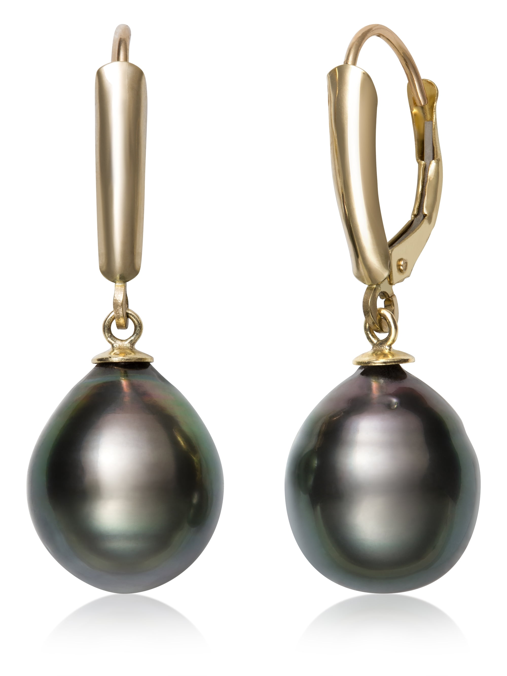 SALE 7-9mm Drop Black Natural Freshwater Pearl With Gold-color Hook Earring-e568