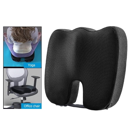 Desk Chair Seat Cushion Memory Coccyx Rest Seat Pillow Black