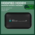 thumbnail image 2 of Enrutador MiFi portátil 4G WiFi 150Mbps 10000 MAh Módem MiFi Punto de acceso inalámbrico móvil para automóvil con tarjeta SIM Negro, Negro, 2 of 5