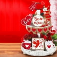 thumbnail image 5 of QianGlow Valentine's Day Love Heart Love Ornament Tray Decorations, Ambiance Tabletop Arrangement, Tiered Tray Decor,red, 5 of 5