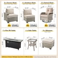 thumbnail image 4 of XIZZI 9 Pieces Outdoor Patio Furniture High Back Wicker Conversation Set Modular Rattan Patio Sectionals with Fire Pit Table and Swivel Rocking Chairs for Backyard, Beige, 4 of 8