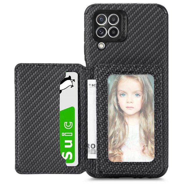 Case For FOXDOCK Samsung Galaxy A22 4G Stand Function RFID Blocking Magnetic Card Holder Complete Camera Safety