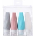 thumbnail image 1 of Botellas de viaje para artículos esenciales | Botellas de viaje para champú y acondicionador | Juego de 4 botellas de silicona apretables, 1 of 5