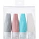 thumbnail image 1 of Botellas de viaje para artículos esenciales | Botellas de viaje para champú y acondicionador | Juego de 4 botellas de silicona apretables, 1 of 5
