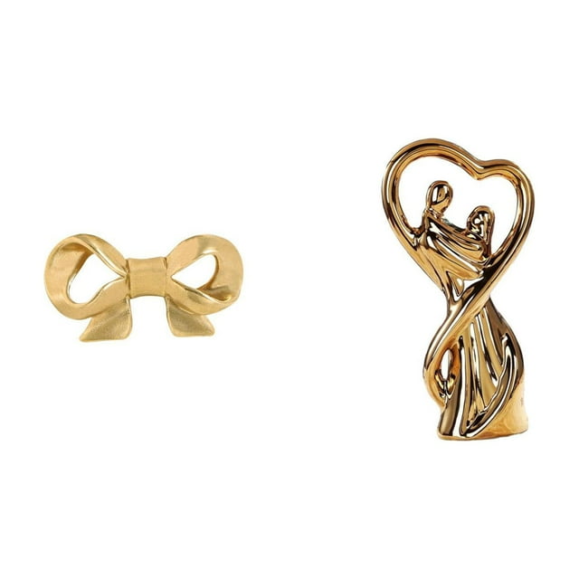Tirador De Latón Con Forma De Lazo Para Cajones De Cocina, Armarios Y Cómodas. Incluye Figura De Pareja. Ideal Como Regalo De Aniversario Para Novia O Familia.
