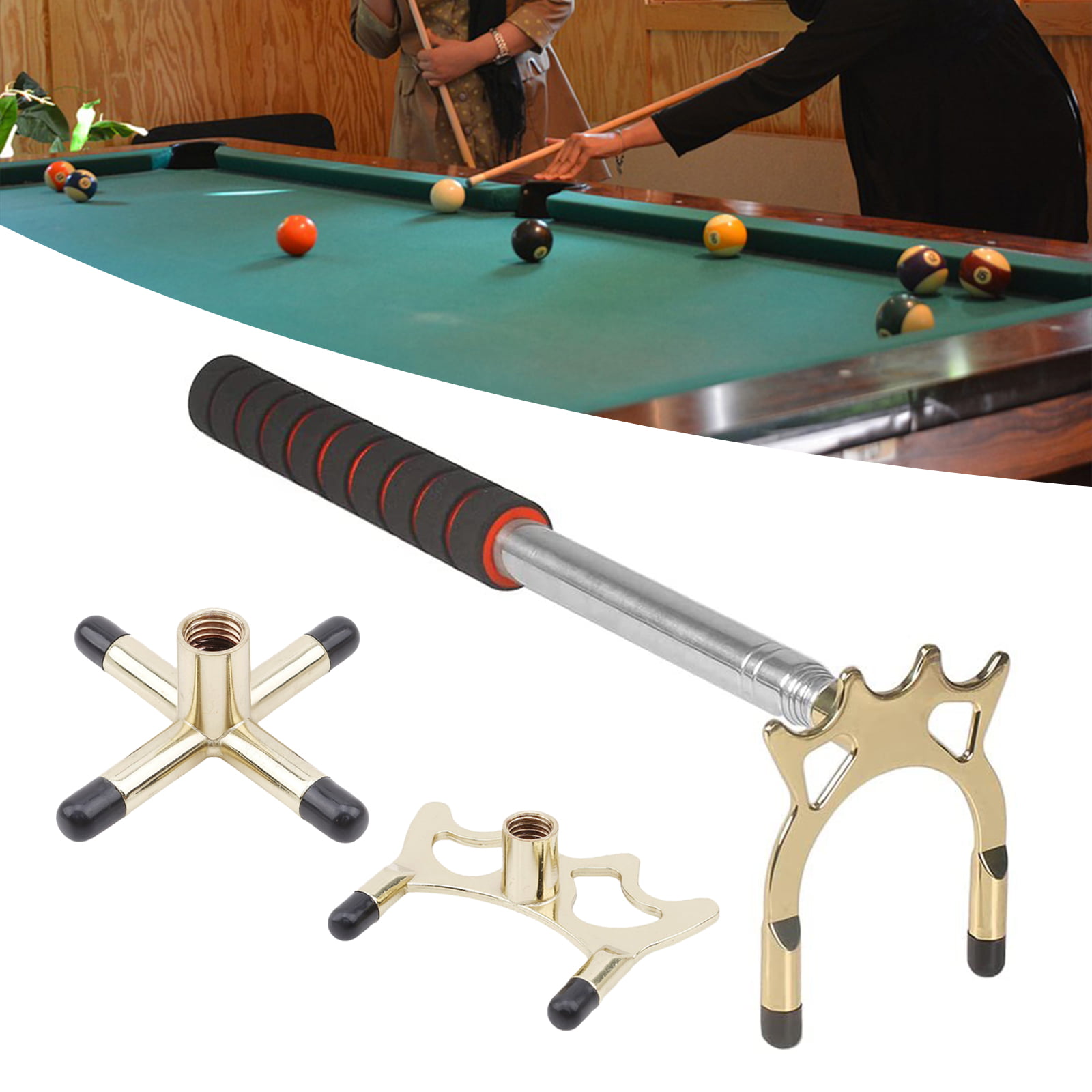 Black Bridges " & Billiard/Pool Cue Accessory Bridge Stick And Ball Rack Hook 